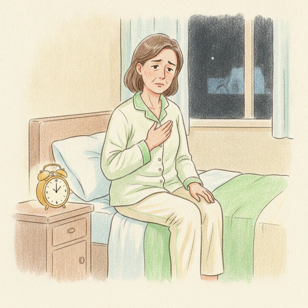 밤에 가슴 철렁하고 어지럽다면, 동네응급실 갈지 판단하는 법 일러스트
